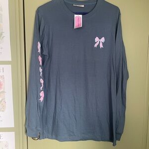 NWT Simply Southern Long Sleeve with Pink Bow Details
